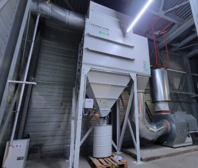 FILTRACON cartridge dust collector, LED-UV printing extraction system, Aarau